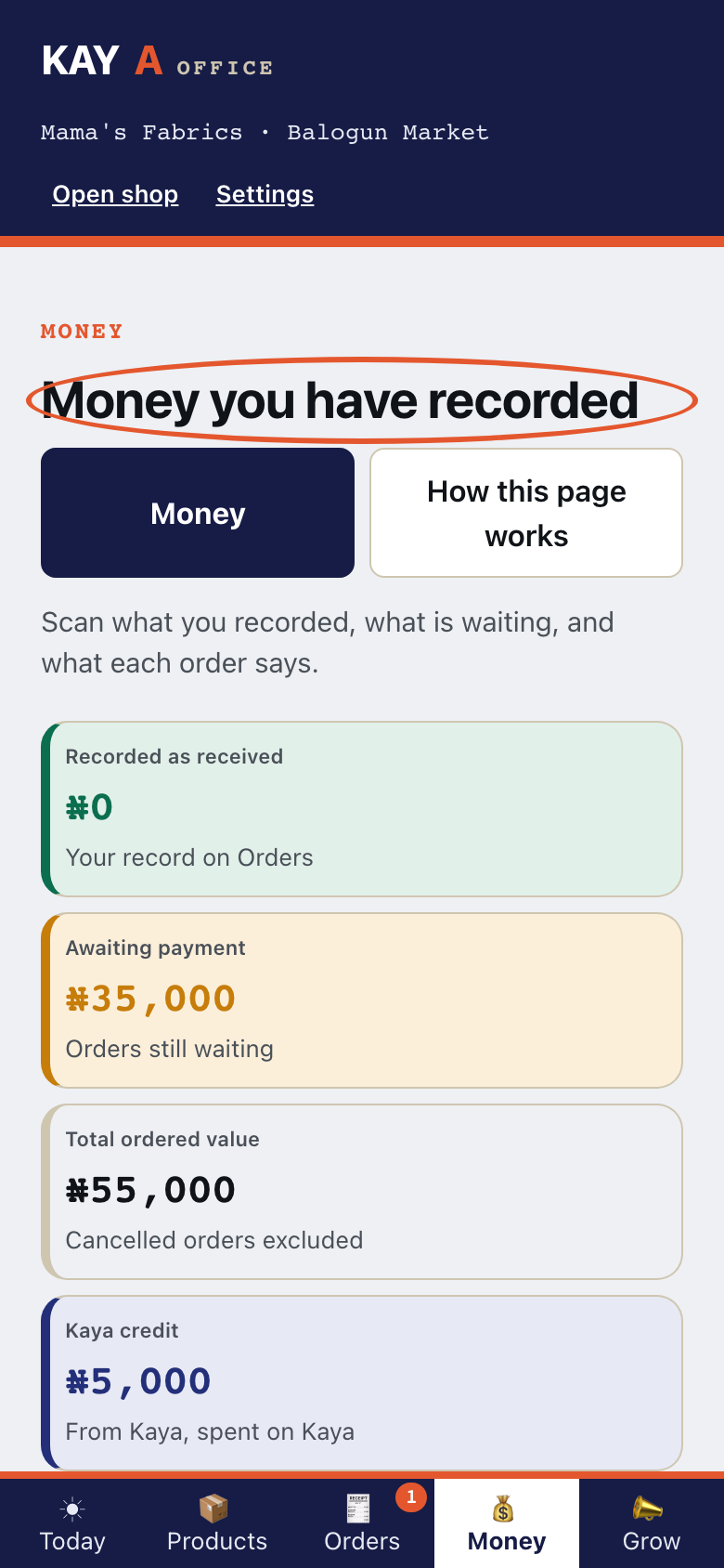 Step 5 of Record the money